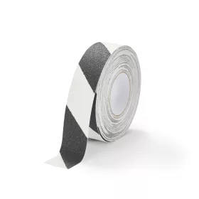  Veszélyre figyelmeztető foszforeszkáló csúszásgátló szalag-100mm x 18,3m-Fekete-Fehér
