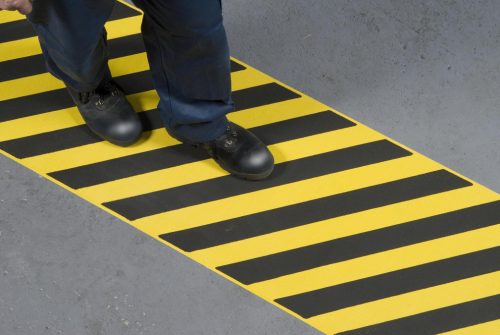 Normál érdes veszélyre figyelmeztető -25mm x 18,3m-Fehér-Piros csúszásgátló szalag