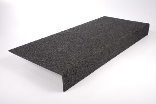 GRP Csúszásmentes lépcsőelem - Ipari-250mm x 55mm x 400mm-Fekete, sárga színátfedés