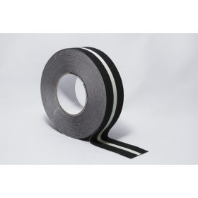   Foszforeszkáló csíkos csúszásgátló szalag-50mm x 18,3m-Fekete-Fehér