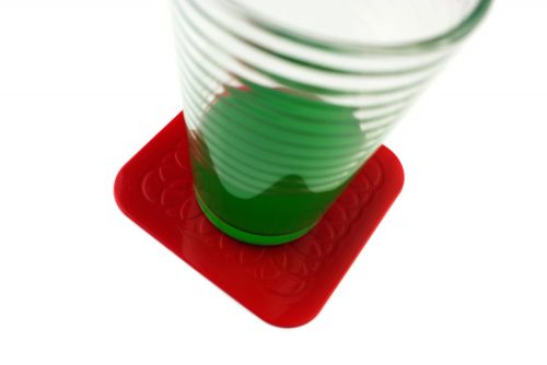Tenura négyzet alakú poháralátét (4 darabos csomag)-Piros