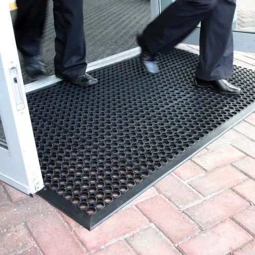 RampMat körmintás gumiszőnyeg-0.9m x 1.5m-fekete