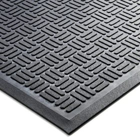   Clean-Scrape, többfunkciós gumiszőnyeg-0,75m x 0,85m-fekete keresztbordás