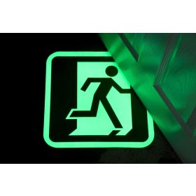   Gyárakba való jelölés, Foszforeszkáló menekülési útvonal jelölő-400mmx400mm-Világító