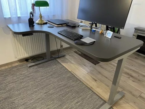 BeActive L-Shape Elektromos Állítható Asztalkeret-1600mm - 1800mm-Fehér