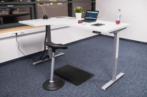 BeActive L-Shape Elektromos Állítható Asztalkeret-1600mm - 1800mm-Fehér