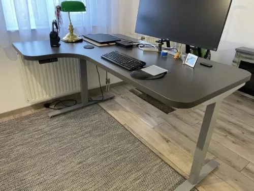 BeActive L-Shape Elektromos Állítható Asztalkeret-1600mm - 1800mm-Fekete