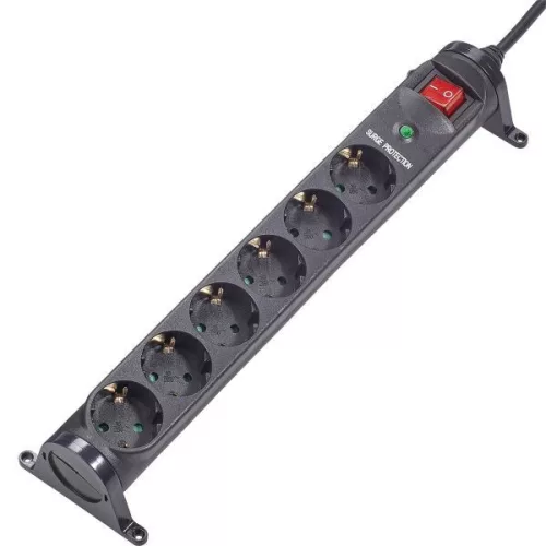 Hálózati elosztó (lapra szerelhető)-40cm-Fekete
