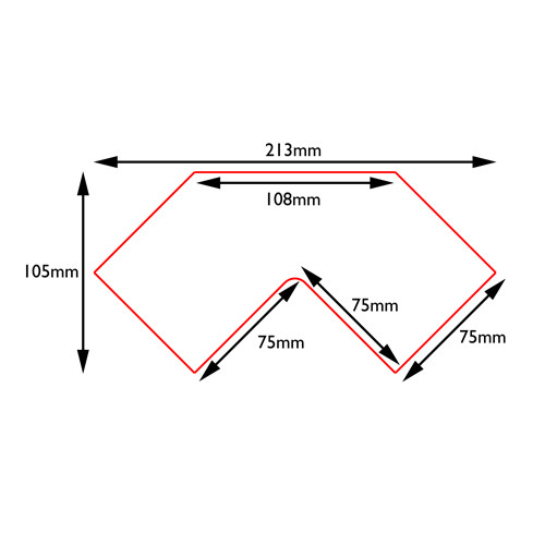 Híd alakú jelölés, PermaLine 0,9mm vastag-100mm-Világoskék