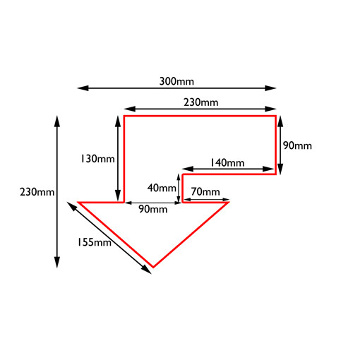 Irányjelző nyíl jobbra, PermaLine 0,9mm vastag-300mmx230mm-Sárga