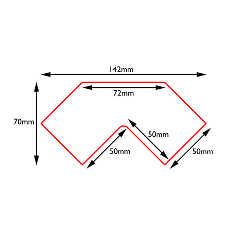 Híd alakú jelölés, LeanGrip 0,6mm vastag-75mm-Narancs