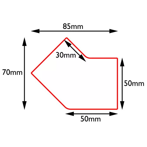 Kapcsolati elem jelölés, LeanGrip 0,6mm vastag, 45 fokos-100mm-Fehér