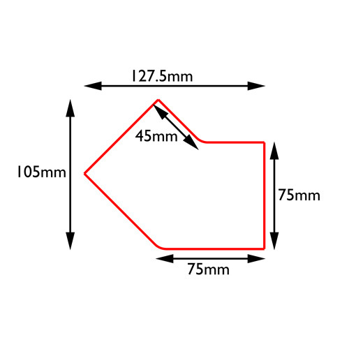 Kapcsolati elem jelölés, LeanGrip 0,6mm vastag, 45 fokos-100mm-Sötétkék