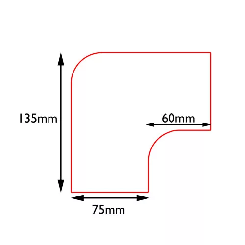 Kapcsolati elem jelölés, LeanGrip 0,6mm vastag, 90 fokos-100mm-Fehér