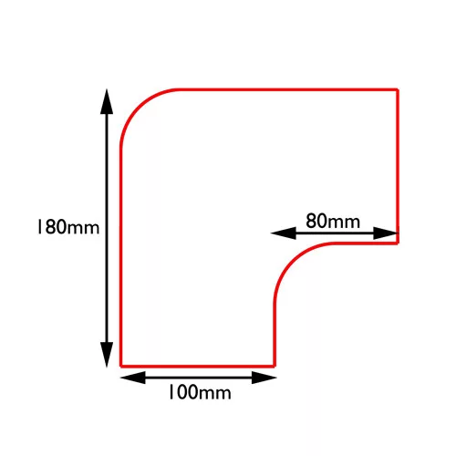 Kapcsolati elem jelölés, LeanGrip 0,6mm vastag, 90 fokos-100mm-Fehér