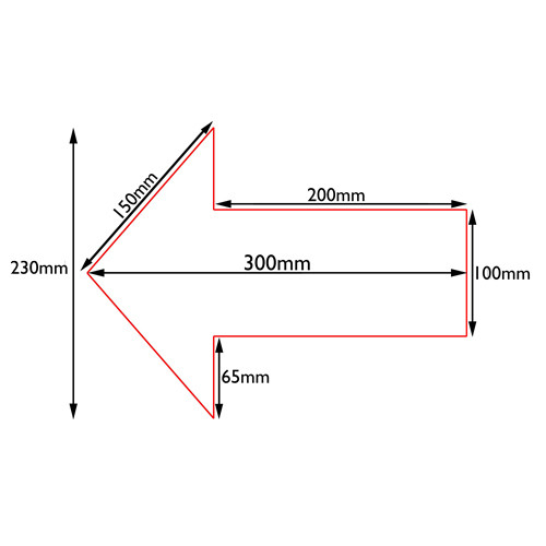Nyíl alakú jelölés, LeanGrip 0,6mm vastag-100mmx65mm-Zöld
