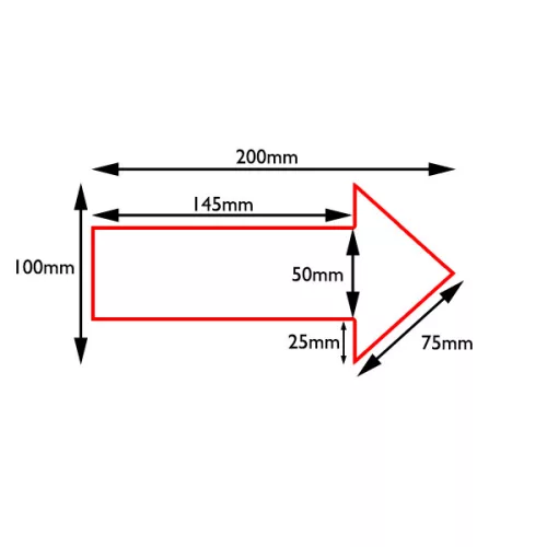 Nyíl alakú jelölés, LeanGrip 0,6mm vastag-300mmx230mm-Piros