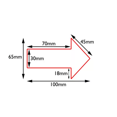 Nyíl alakú jelölés, LeanGrip 0,6mm vastag-300mmx230mm-Piros