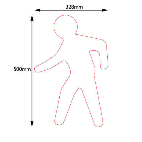 Walking man ipari jelölés, LeanGrip 0,6mm vastag-328 x 500mm-Narancs