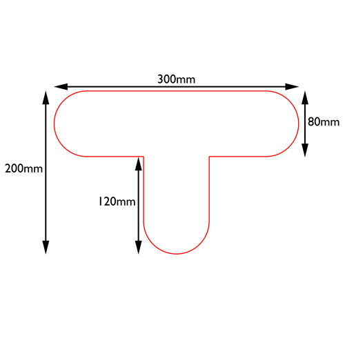 T alakú ipari raklapjelölés, LeanGrip 0,6mm vastag-300mmx200mm-Fekete-Sárga