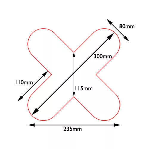 X alakú ipari raklapjelölés, LeanGrip 0,6mm vastag-300mmx300mm-Sárga