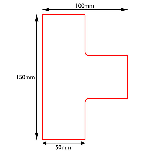 T-kapcsolati elem, PermaLine 0,9mm vastag-100mm-Sötétkék
