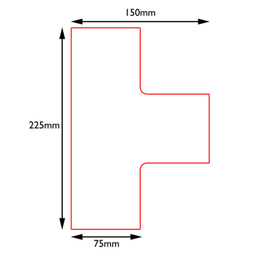 T-kapcsolati elem, PermaLine 0,9mm vastag-100mm-Sötétkék
