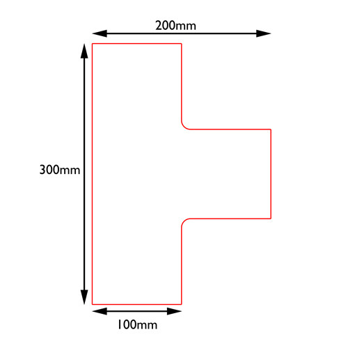 T-kapcsolati elem, LeanGrip 0,6mm vastag-100mm-Sötétkék