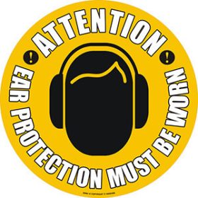   Gyárakba való jelölés, Fülvédő kötelező-430mm-Sárga