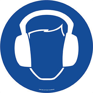 Gyárakba való jelölés, Fülvédő kötelező-430mm-Kék