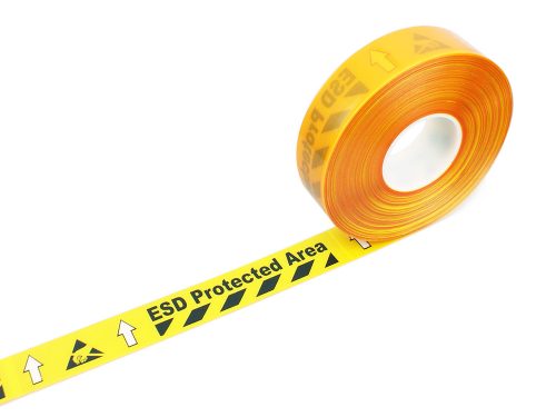 PermaGrip 1mm vastag Ipari Jelölőszalag ESD felirattal-50mmx30m-Sárga