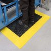 Hard Deck modulos, rácsos álláskönnyítő szőnyeg (újrahasznosított)-0,48m x 0,48m-fekete