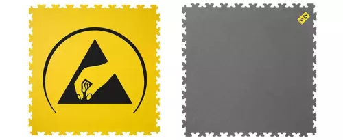 Ecotile-ESD-X7, modulos padlóburkolat piktogrammal, 50x50cm, sárga