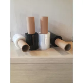 Nyeles mini roll stretchfólia-10cm x 150m-Fekete