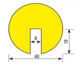 Biztonsági élvédő profil B típusú-1m - B-piros-fehér