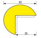 Biztonsági sarokvédő profil A+ típusú-1m - A+-piros-fehér