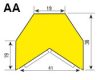Biztonsági sarokvédő profil AA típusú-1m - AA-fekete-sárga