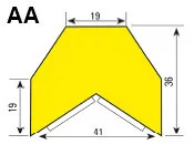 Biztonsági sarokvédő profil AA típusú-5m - AA-fekete-sárga