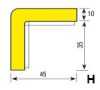 Biztonsági sarokvédő profil H típusú-50m - H-fekete-sárga