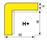 Biztonsági sarokvédő profil H+ típusú-1m - H+-piros-fehér