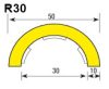 Biztonsági csővédő profil R30 típusú-1m - R30-fekete-sárga