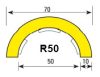 Biztonsági csővédő profil R50 típusú-1m - R50-piros-fehér