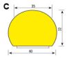 Biztonsági felületvédő profil C típusú-1m - C-fekete-sárga