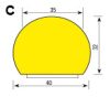 Biztonsági felületvédő profil C típusú-1m - C-fekete-sárga
