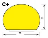Biztonsági felületvédő profil C+ típusú-1m - C+-fekete-sárga