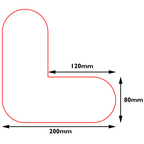L alakú raklapjelölés, PermaLine 0,9mm vastag-200mmx200mm-Fekete