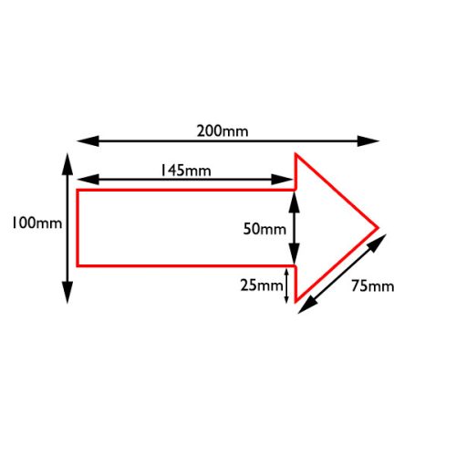 Nyíl alakú jelölés, PermaLine 0,9mm vastag-100mm x 200mm-Világoskék