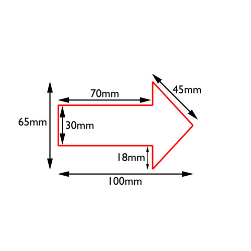 Nyíl alakú jelölés, PermaLine 0,9mm vastag-100mmx65mm-Piros