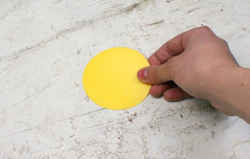 Kör alakú PermaLine, padlójelölő, 0,9mm vastag-50mm-Sárga