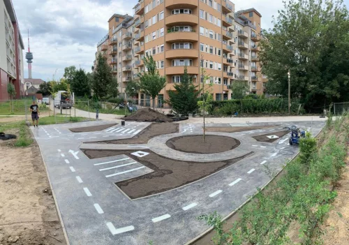 Útburkolati jelölések festése